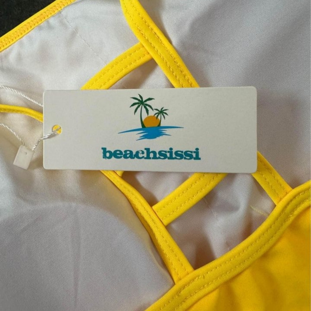 Tankini Yellow and Black size medium - Picture 3 of 5